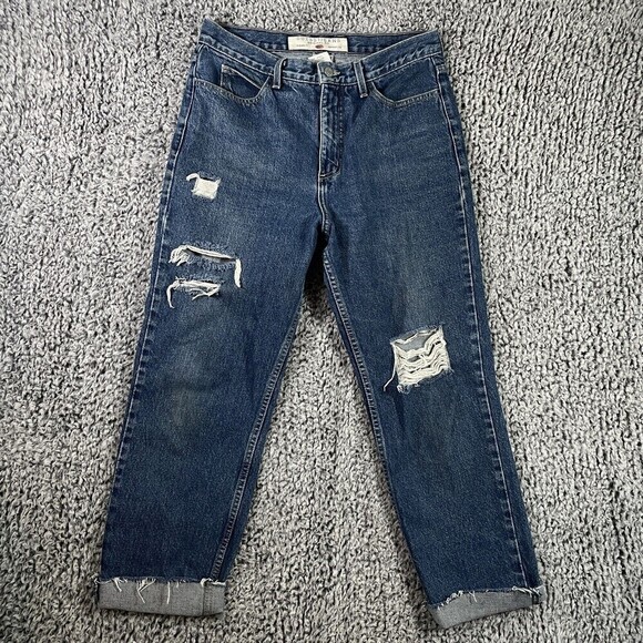 VINTAGE Guess Jeans Original Fit Cropped Ankle 90's Y2K Distressed Women's 31 - Picture 1 of 11